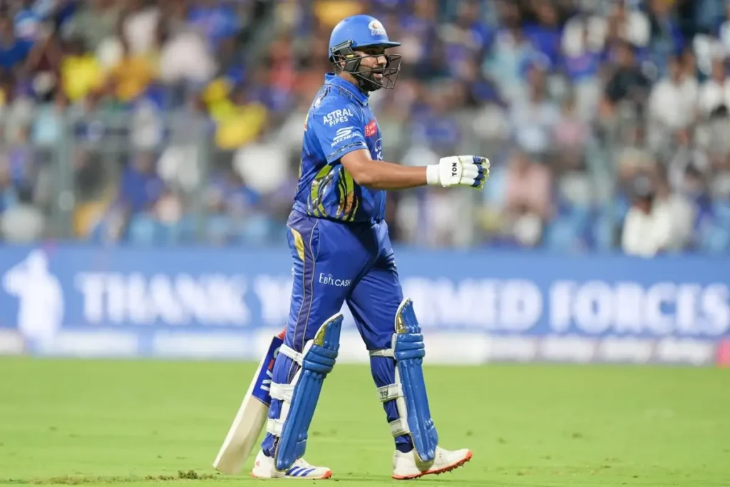 Rohit Sharma is an opening batsman who hits hard, but not always hard enough.