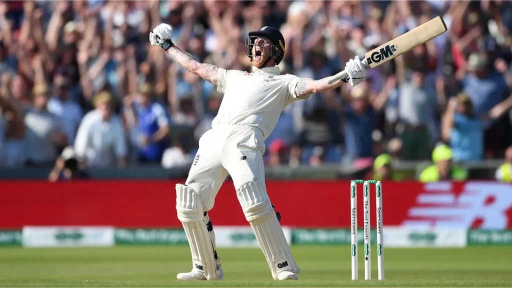 Ben Stokes lets out a roar after sealing England's win.