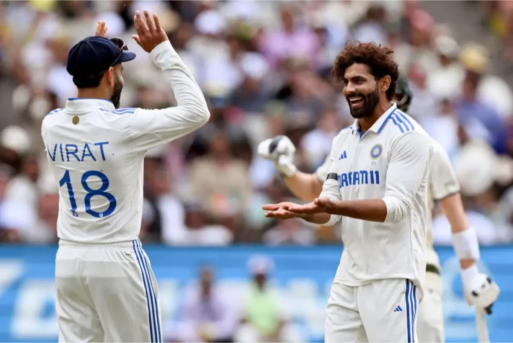 Ravindra Jadeja gets some appreciation from Virat Kohli.