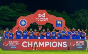 Indian Team with the Series win against Sri Lanka.