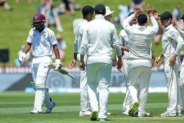 Sunil Ambris after being dismissed for a Golden Duck.