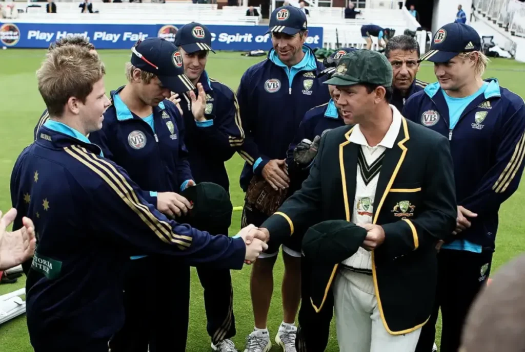 Steve Smith received his Debut Cap from Ricky Ponting.