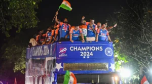 Indian Team during the T20 World Cup Parade.