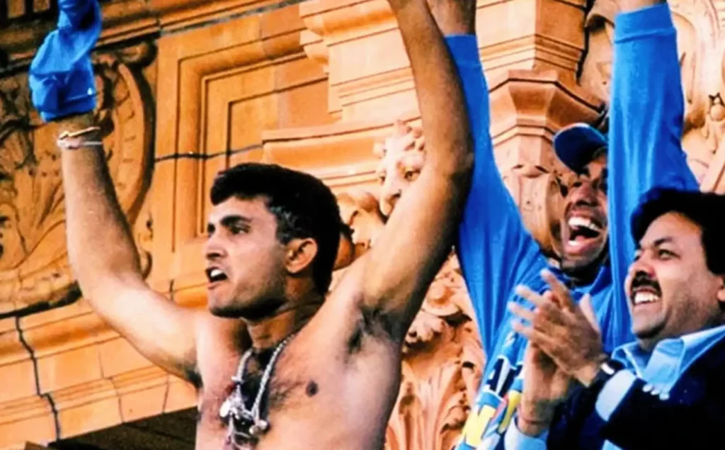 Sourav Ganguly’s shirt-off celebration at the Lord’s Balcony.