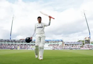 Shubman Gill after scoring a century in the second innings.