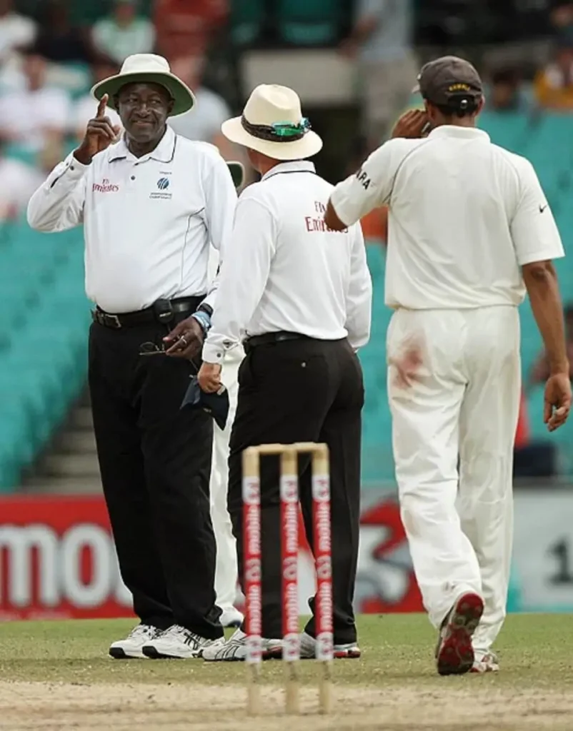 Steve Bucknor with his unfair decisions in the Sydney Test.