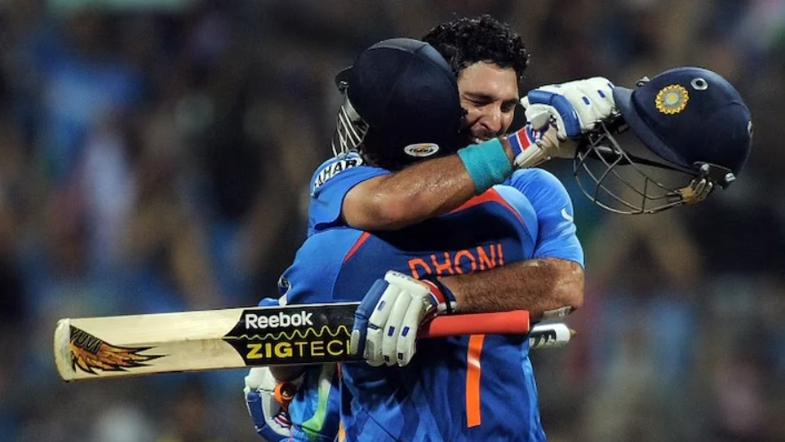 MS Dhoni and Yuvraj Singh in the 2011 ODI World Cup.
