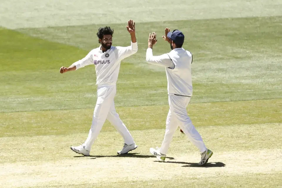 Jadeja went on scoring 57 runs off 159 balls with 3 fours.