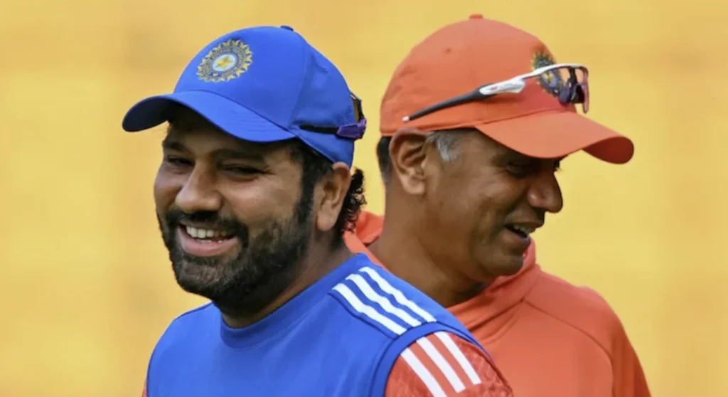Rohit Sharma and Rahul Dravid in a Frame.