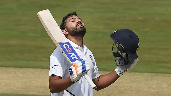 Rohit got to his fourth Test hundred.