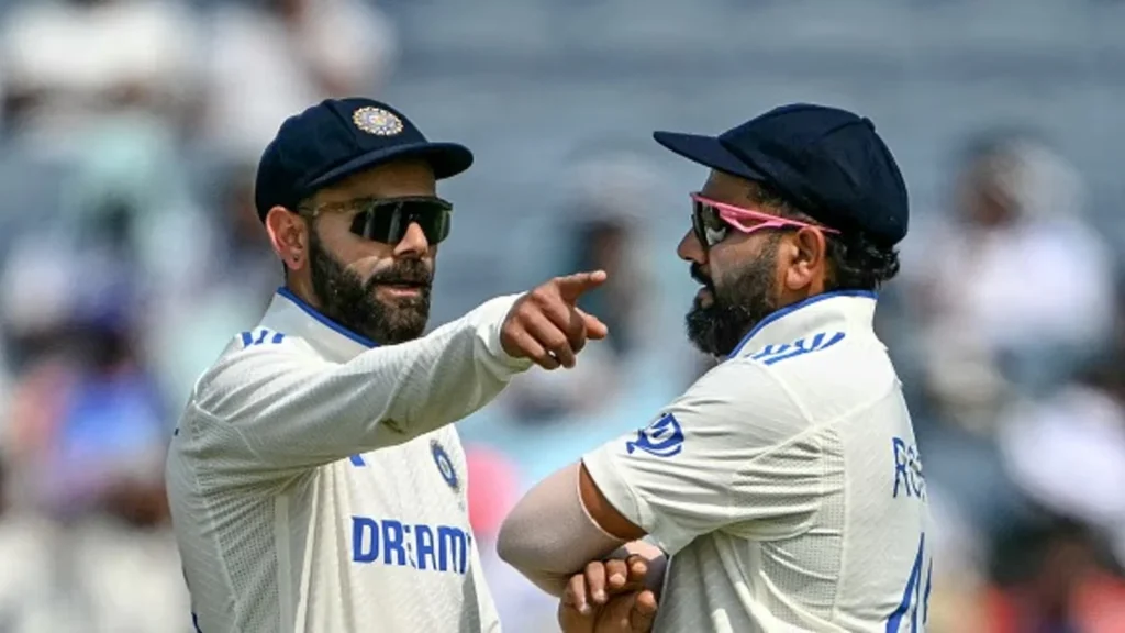 Virat Kohli and Rohit Sharma during the match.