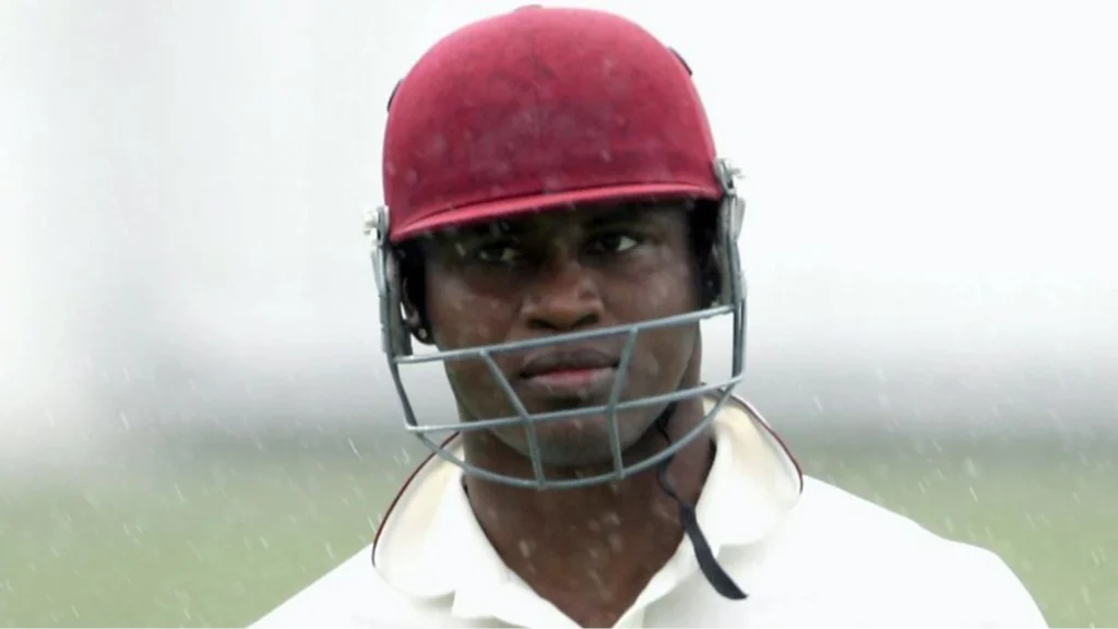 Marlon Samuels playing for the West Indies in a Test match.