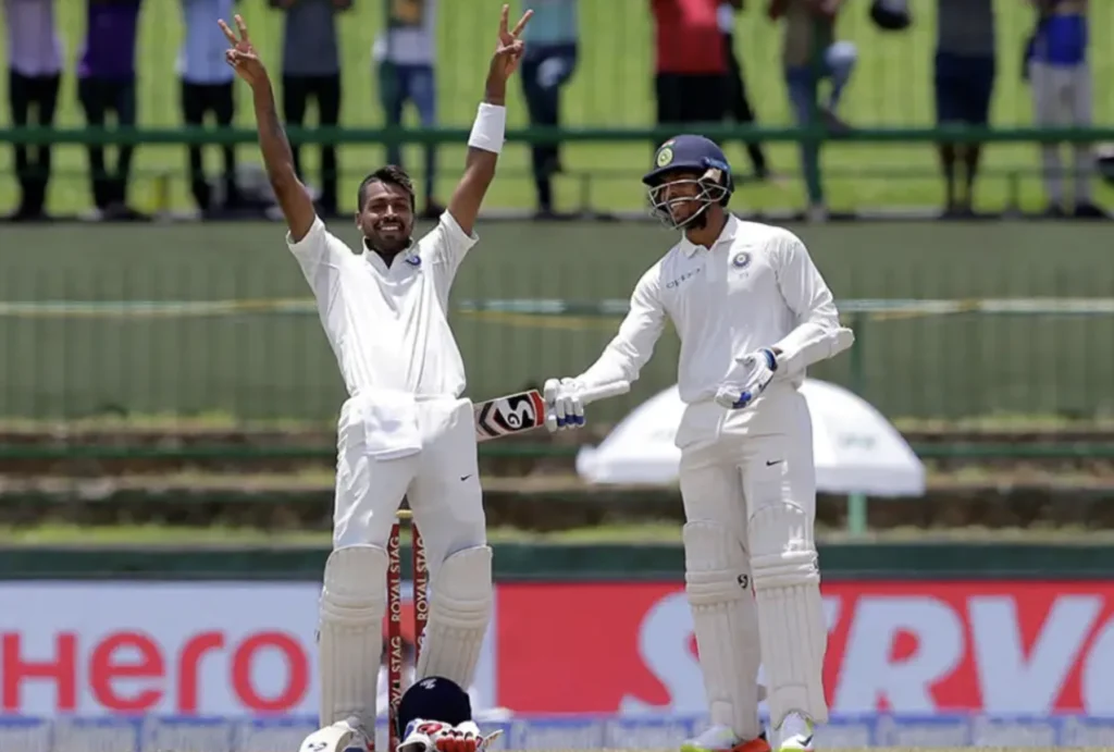Hardik Pandya scored 108 runs in the first innings.