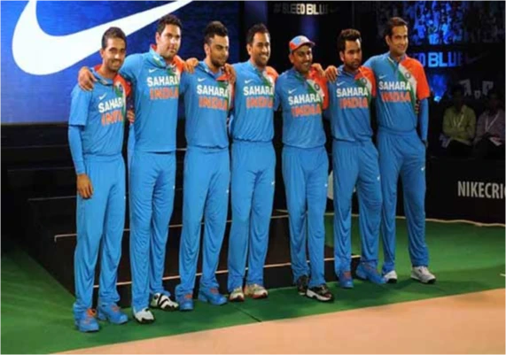The Indian team as ambassadors for Sahara India.