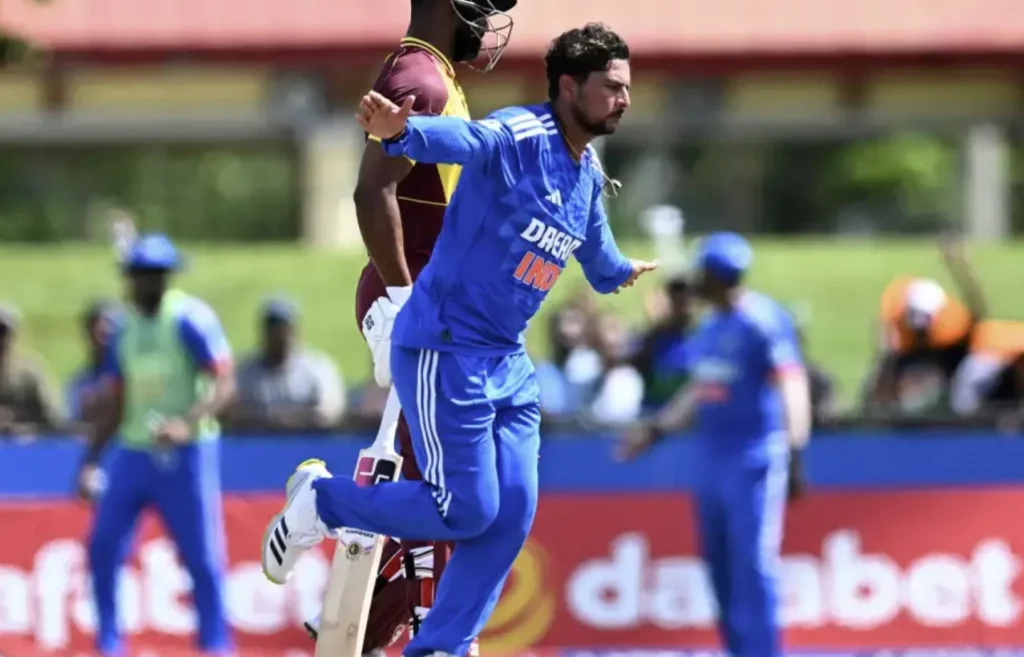 Kuldeep Yadav picks 2 wickets in the match.