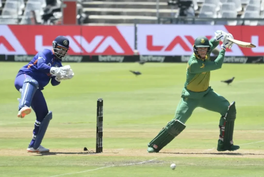 Rassie van der Dussen made 52 runs off 59 balls.