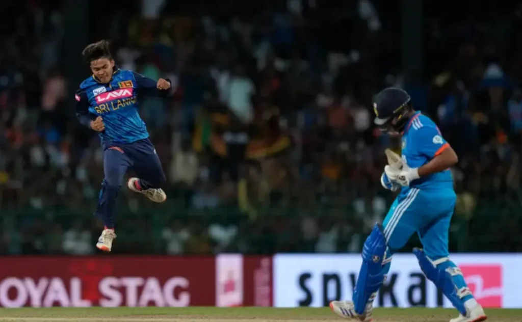 Rohit Sharma got out for 35 runs off 20 balls.