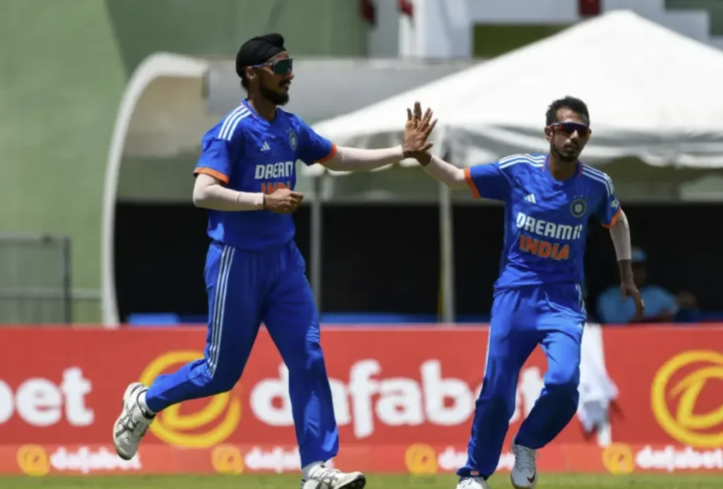 Arshdeep Singh and Yuzvendra Chahal during the match.