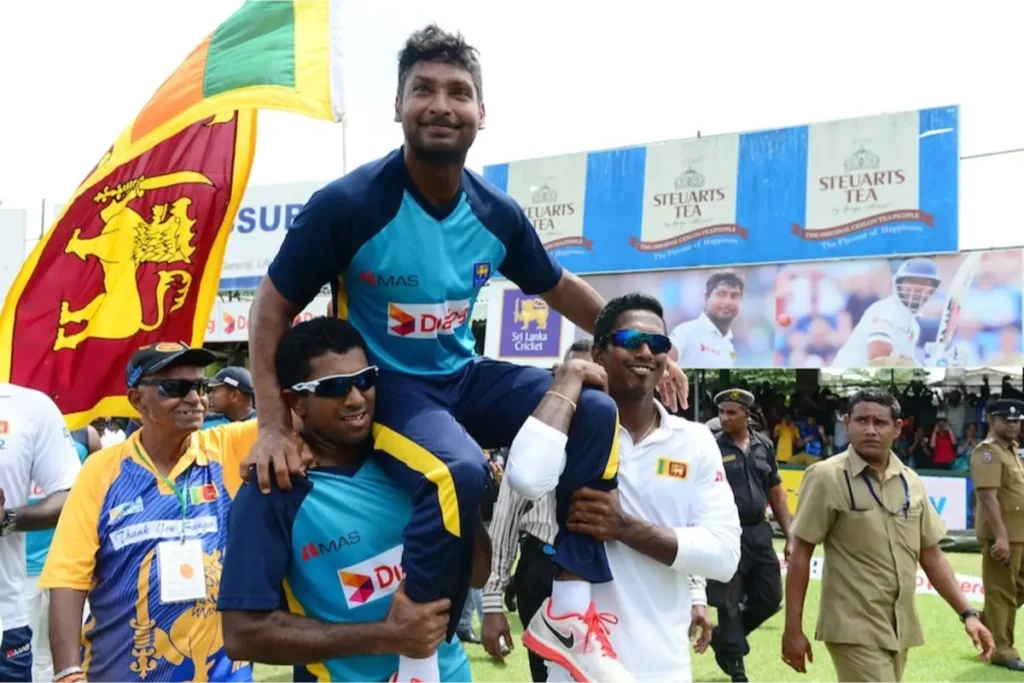 Kumar Sangakkara honoured by his teammates.