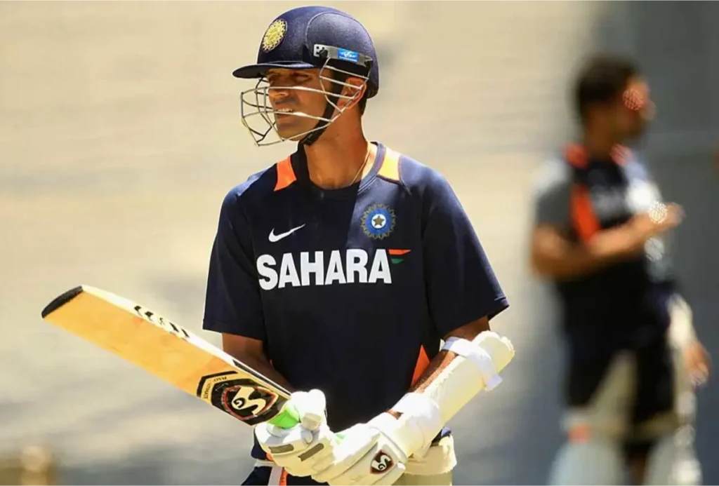 Rahul Dravid in a practice session for India.