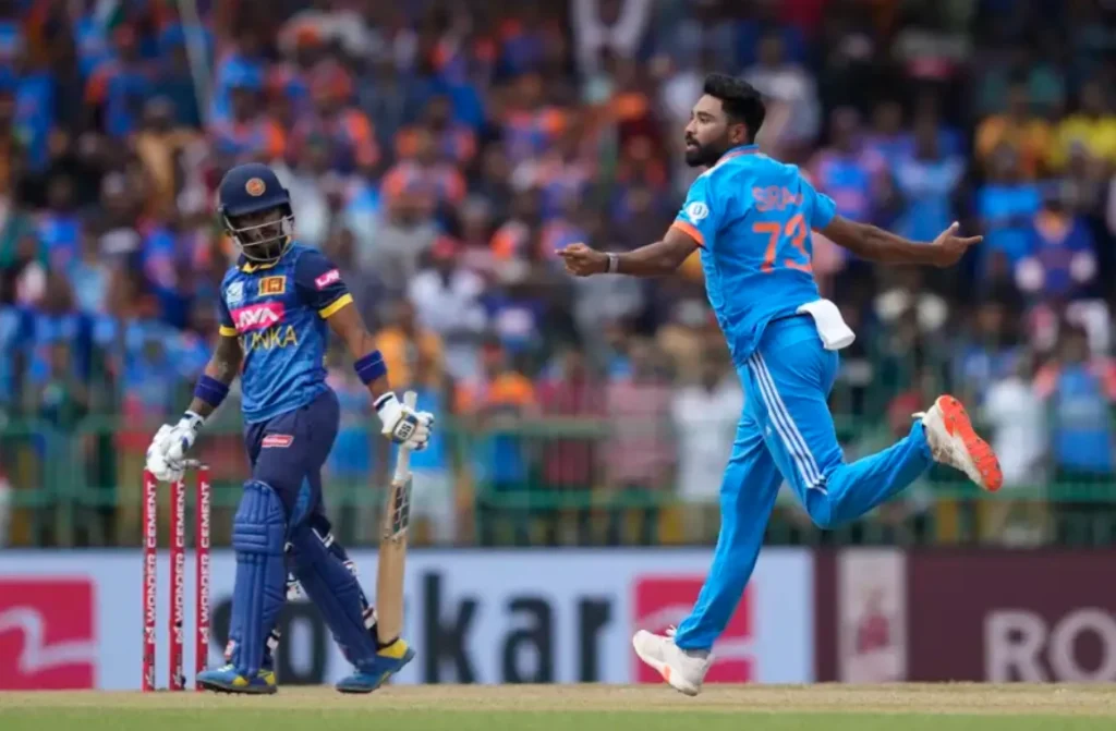 Mohammed Siraj picked a wicket on the first ball of the match.