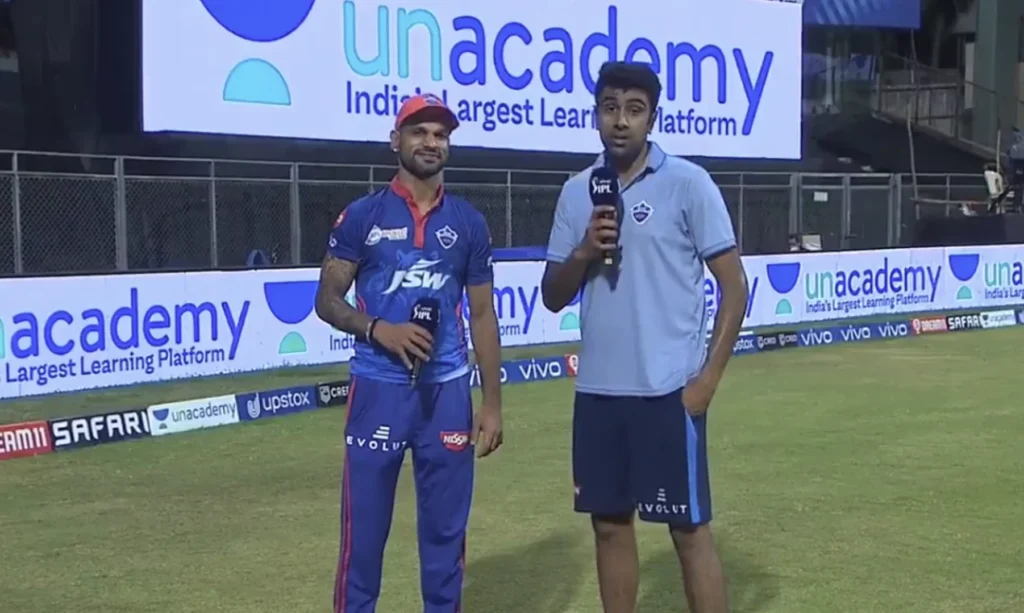 R Ashwin and Shikhar Dhawan played for the Delhi Capitals.