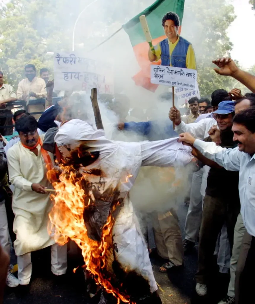 Indian fans undergo massive protests against Denness.
