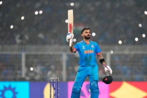Virat Kohli after completing his 50th ODI century.