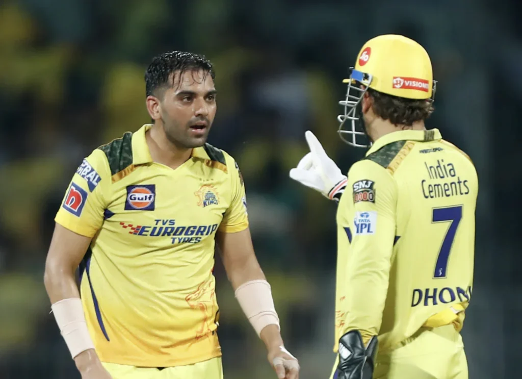 MS Dhoni and Deepak Chahar during their playing days for Chennai Super Kings.
