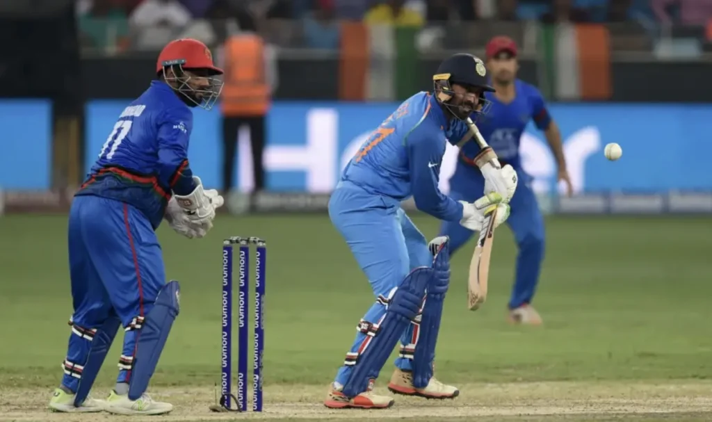 Dinesh Karthik made 44 runs off 66 balls.