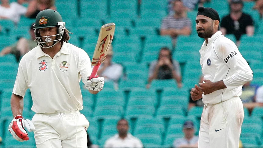 Andrew Symmonds and Harbhajan Singh in the famous Monkeygate scandal.