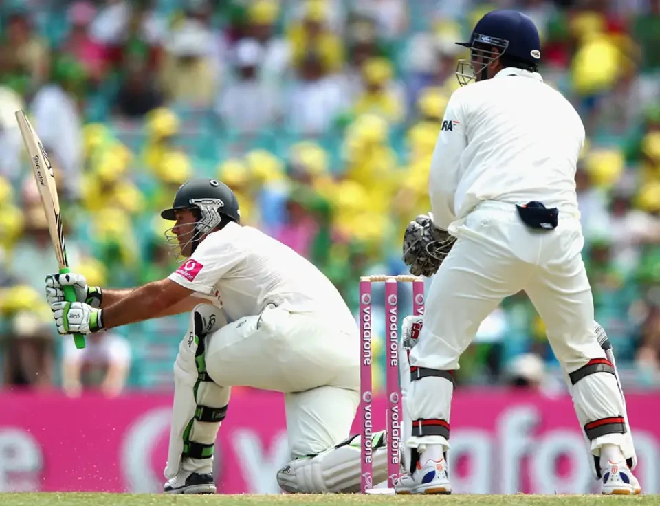 Ricky Ponting hammering the Indian spinners.
