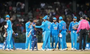 India defeated Sri Lanka by 41 runs in the match.