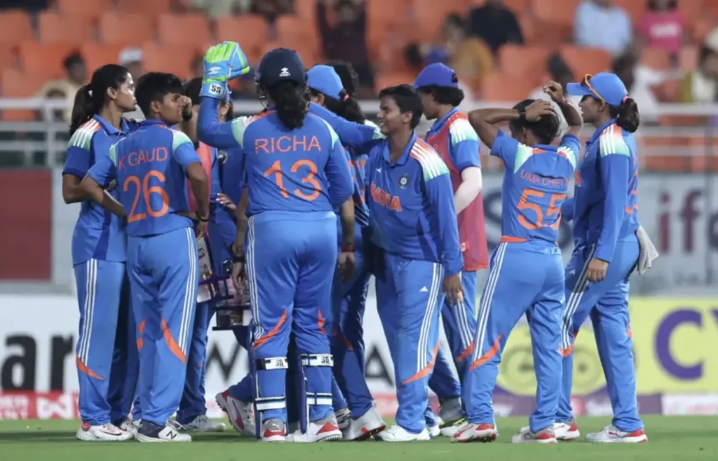 Smriti Mandhana's brilliant century led India to a 102-run win.