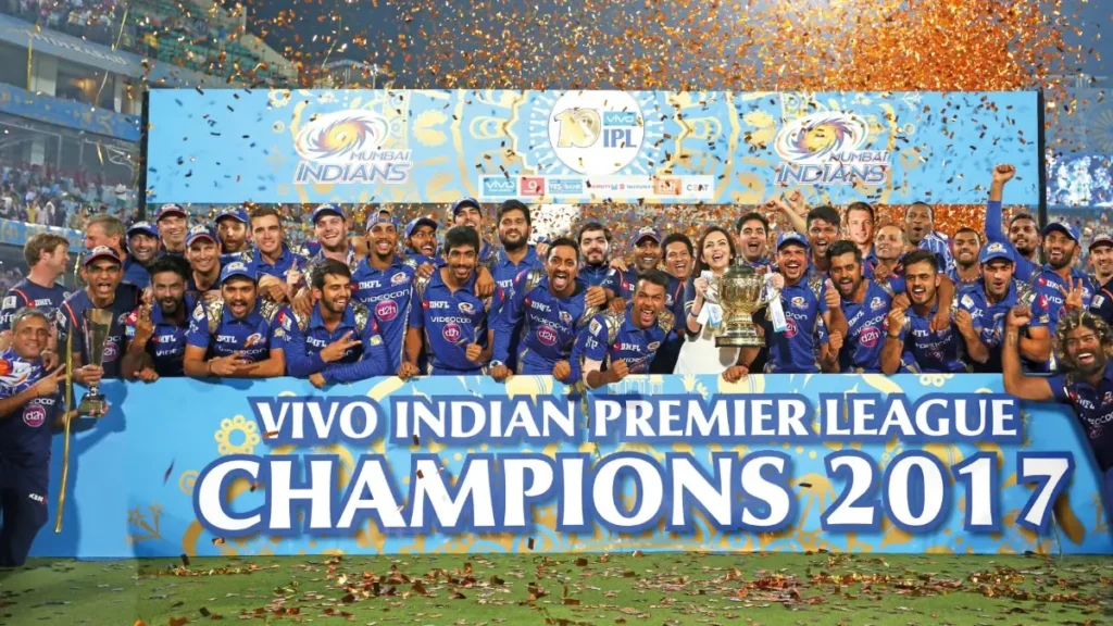 Mumbai Indians after winning a thriller final clash against RPS.