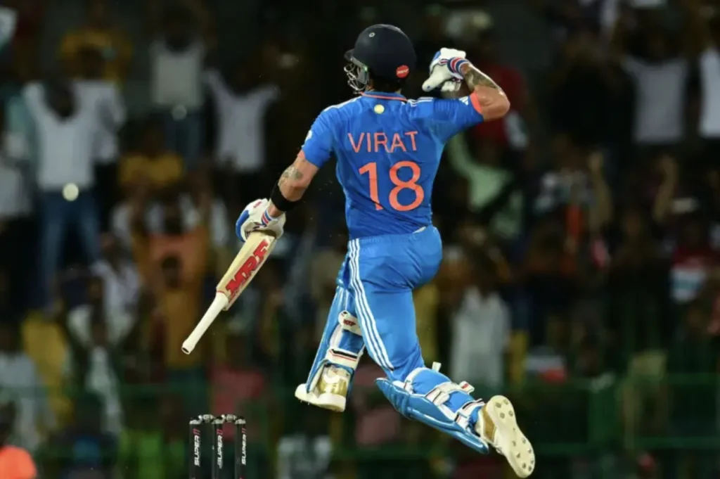 Virat Kohli won Man of the Match for his 122-run innings.
