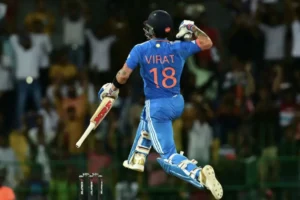 Virat Kohli won Man of the Match for his 122-run innings.