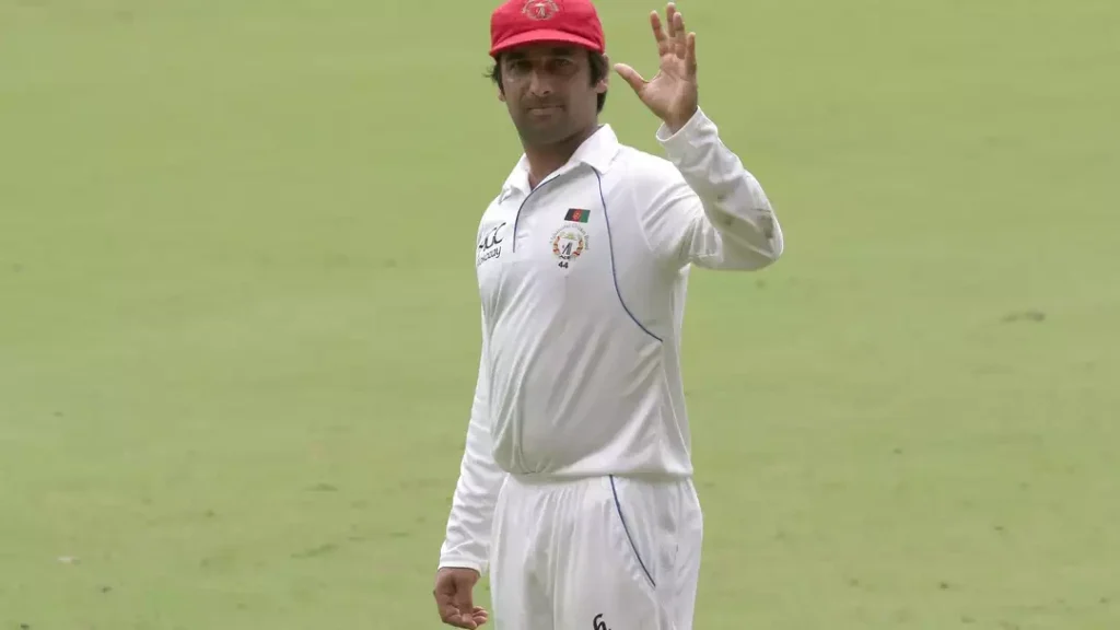 Asghar Afghan in the Test jersey.
