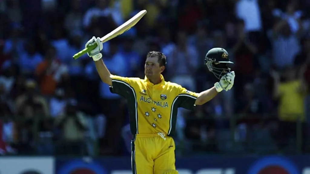 Ricky Ponting with a ton in the 2003 World Cup final.