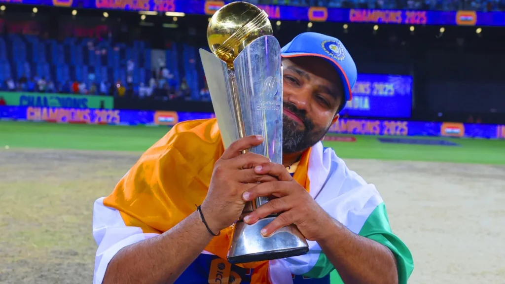 Rohit Sharma after winning the Champions Trophy 2025.