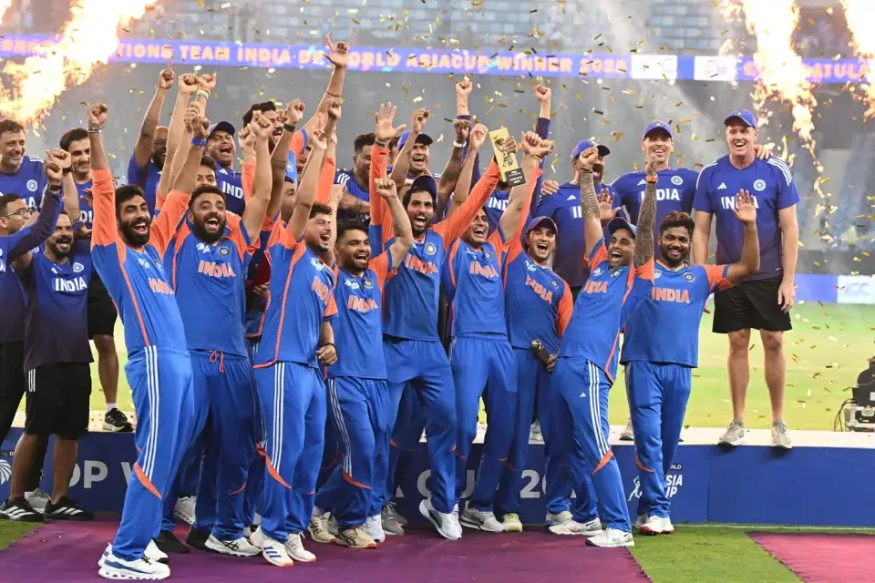 India celebrates the winning in The Asia Cup 2025.
