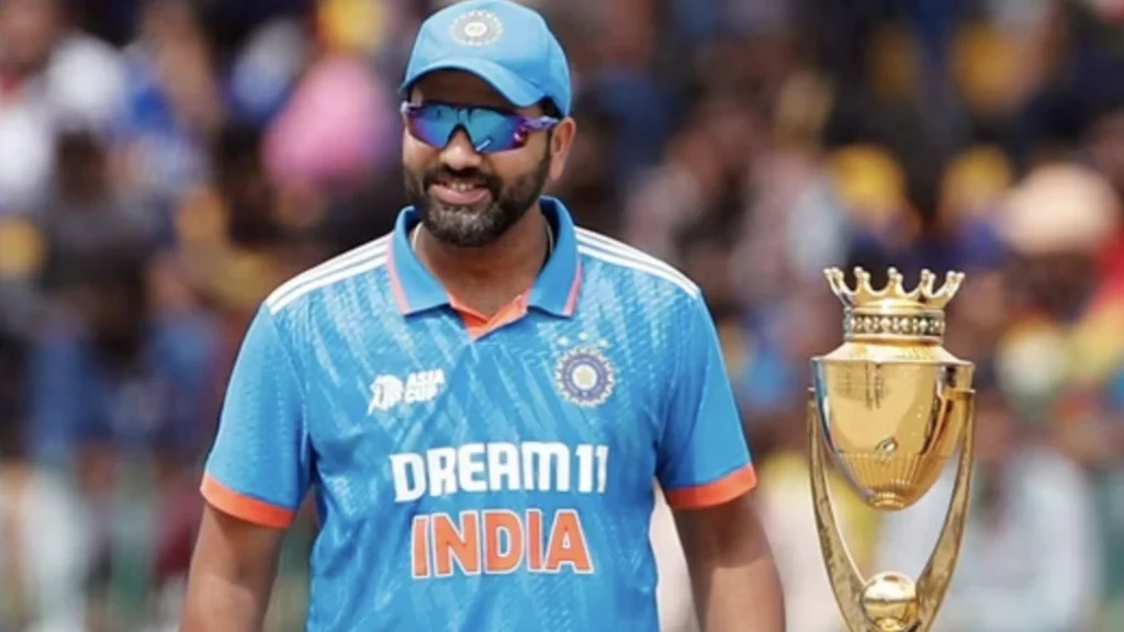 Rohit Sharma with the Asia Cup Trophy.
