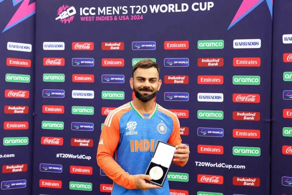 Virat Kohli with his last POTM award in the T20I format.