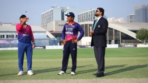UAE beat Nepal by four wickets in Dubai League clash.