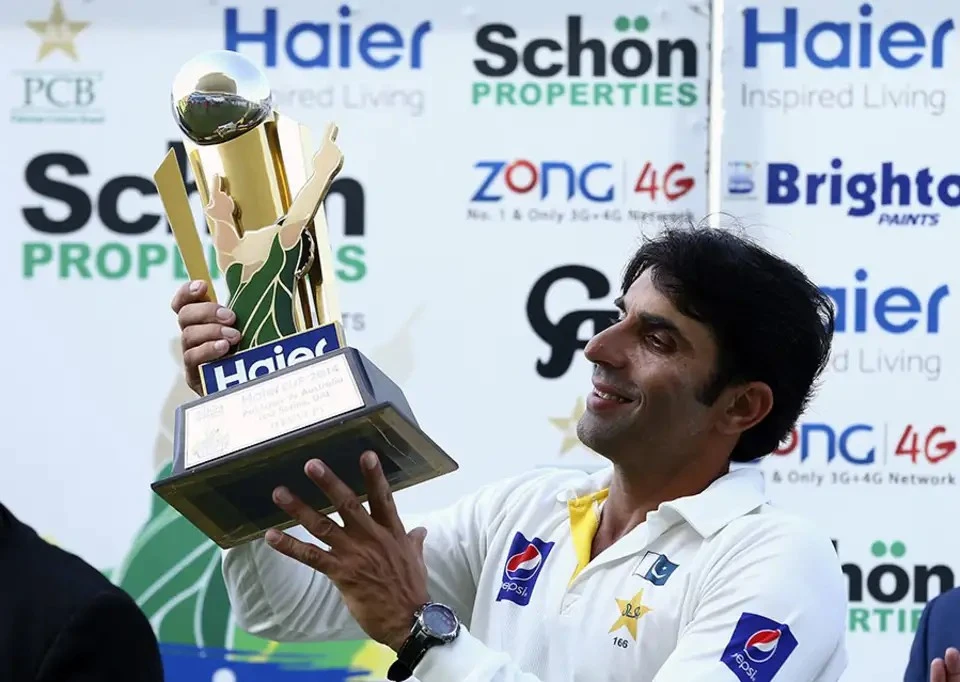 Misbah-ul-Haq after Pakistan won the series against Australia.