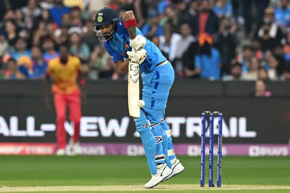 KL Rahul in the match against Zimbabwe.