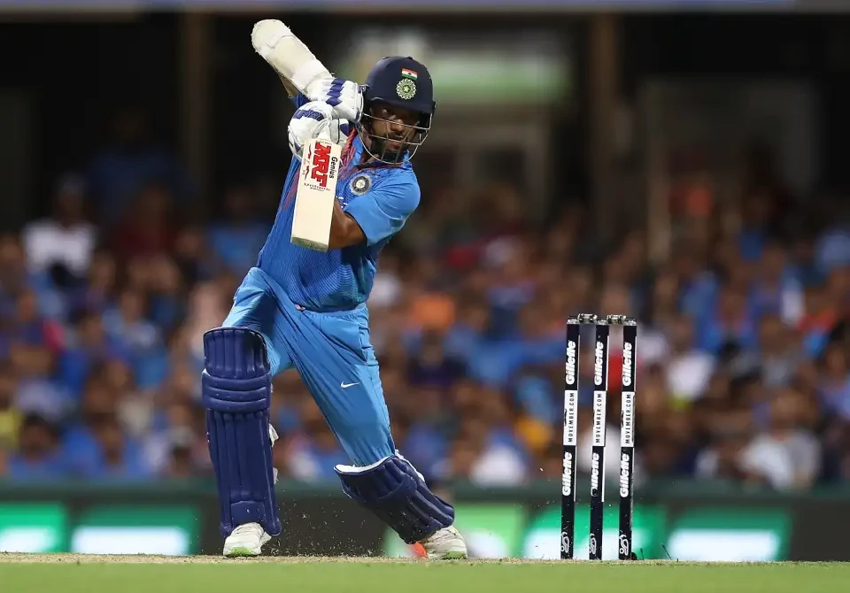 Shikhar Dhawan drives one away in Australia.