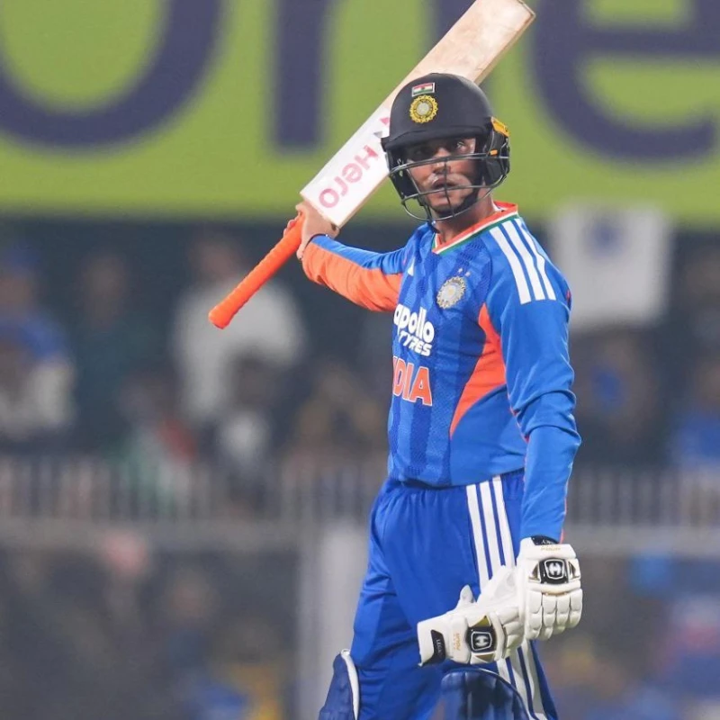 Abhishek Sharma in the match against New Zealand.