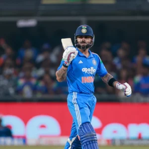 Virat Kohli during the 3rd ODI at Holkar Stadium.