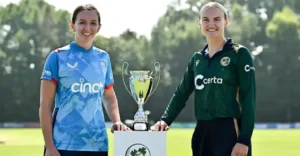 England Women face Ireland Women in the ICC Women T20 World Cup clash.